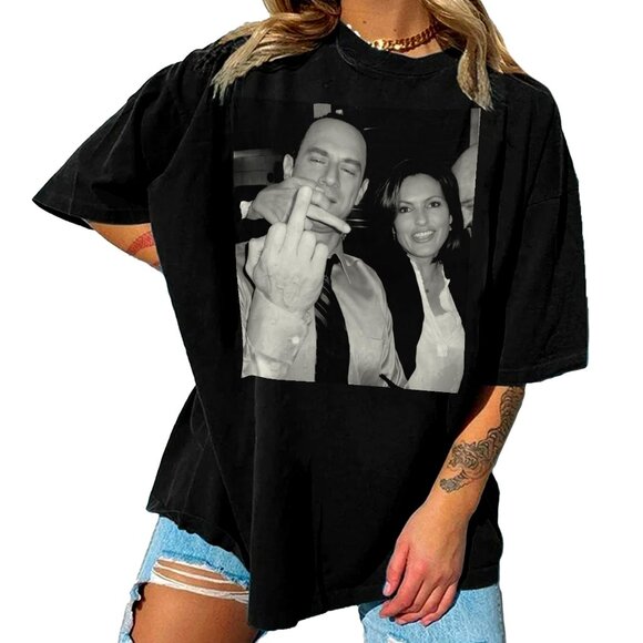 Retro Crime Duo Tee – Vintage TV Partner Vibes - Picture 4 of 6